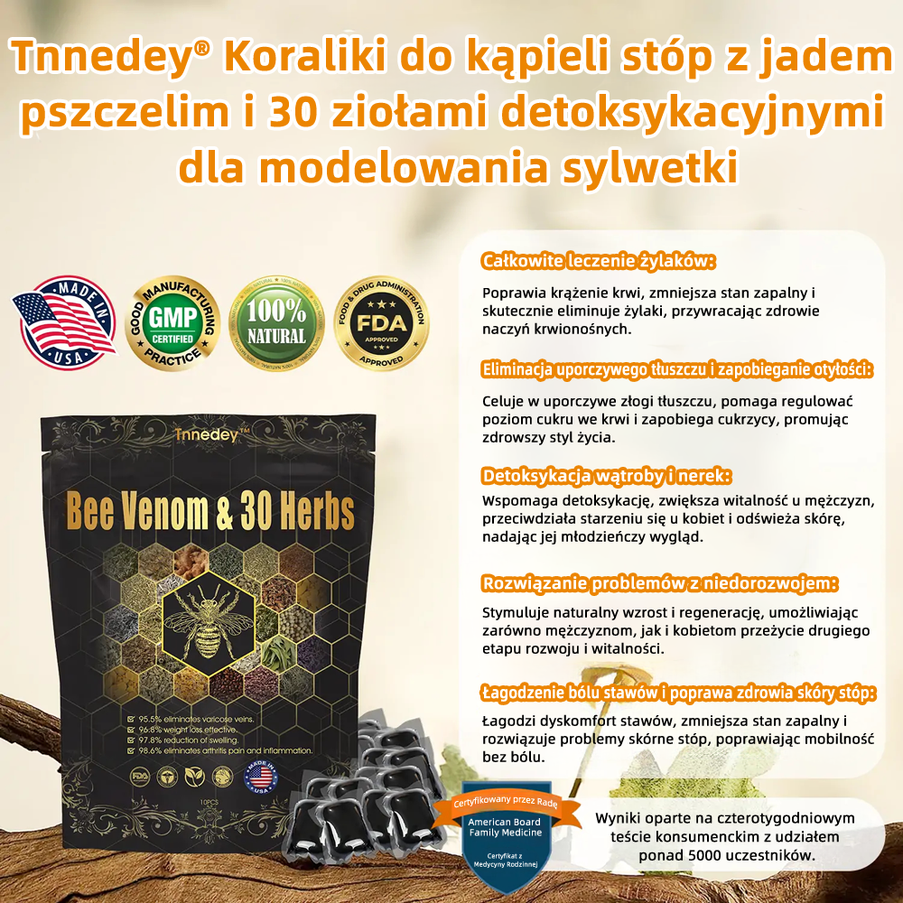 Ostatni dzień, aby uzyskać 70% zniżki: Tnnedey® Kule do Moczenia Stóp z Bee Venom i 30 Ziołami Detox