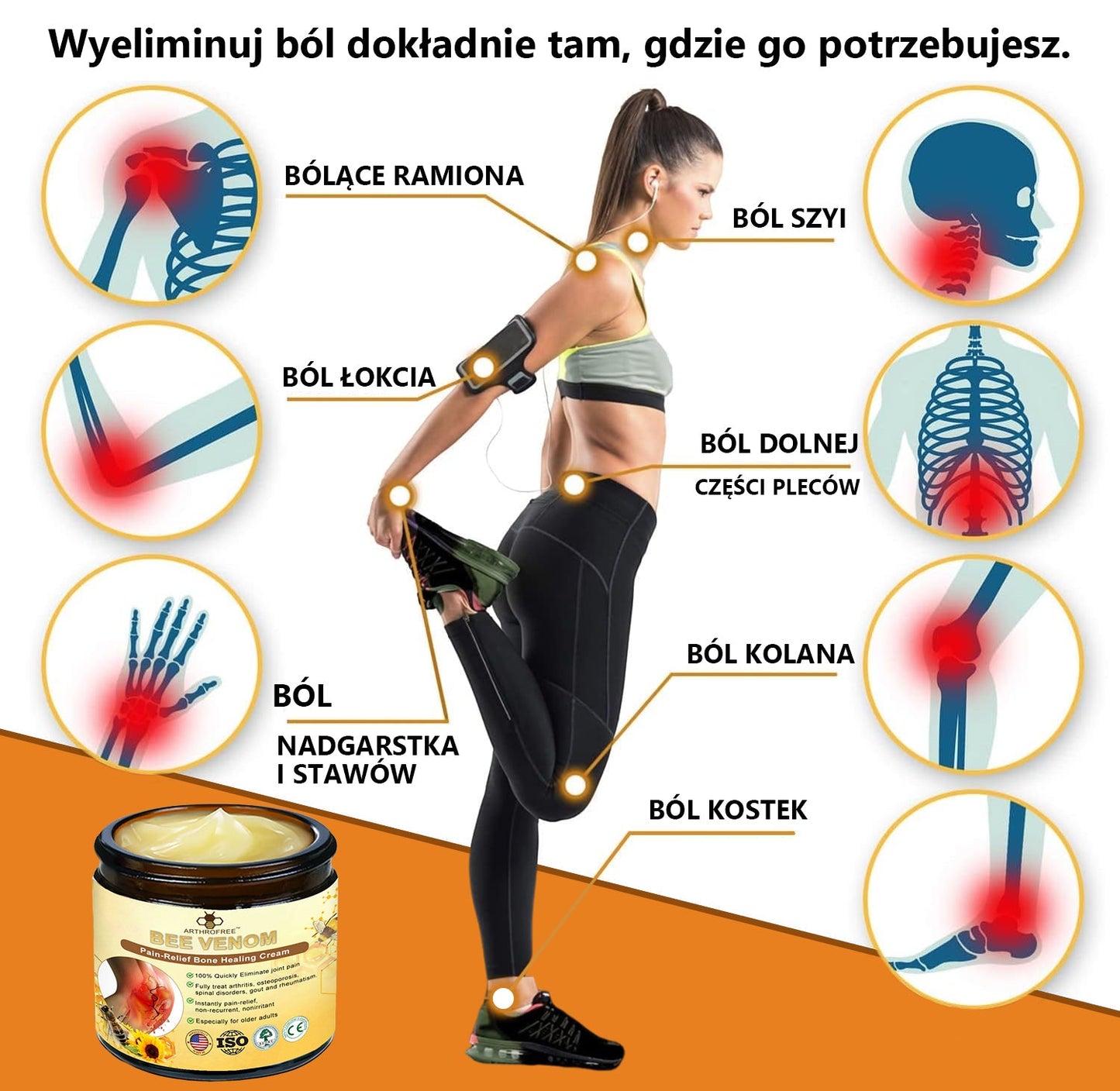 🍀🍀ArthroFree™ Krem na ból kości z jadem pszczelim🐝(Szczególnie dla osób starszych i zalecane przez AAOS) x